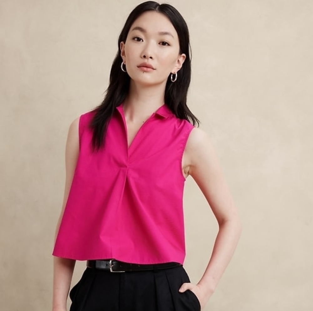 Banana Republic Bright Pink Sleeveless Blouse